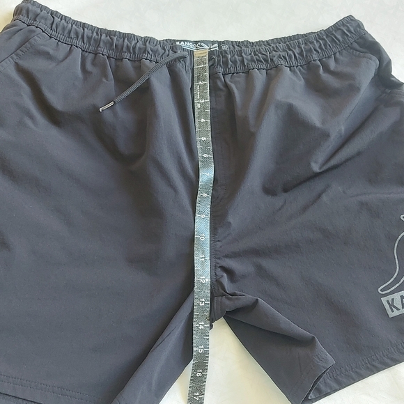 Kangol Men Trunks Board Swim Shorts XXL Black Tonal Cargo Swimwear Drawstring - Picture 8 of 9